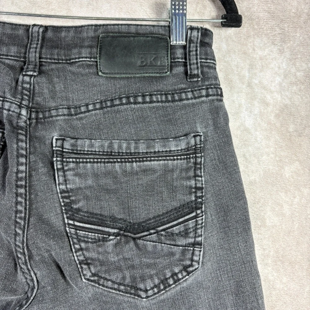 BKE Jeans Mens 30L Black Alec Straight Leg Casual Stretch Denim Pockets